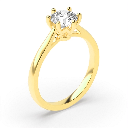Yellow Gold Flower setting Engagement Rings