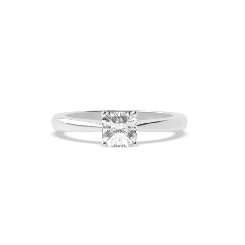 6 Prong Asscher Flower Style Tapered Shoulder Solitaire Engagement Ring