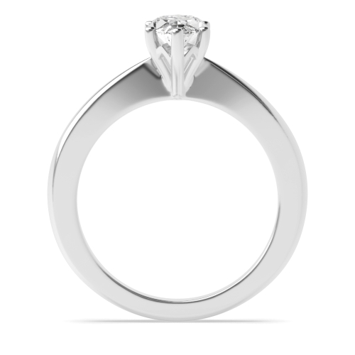 6 Prong Marquise Flower Style Tapered Shoulder Solitaire Engagement Ring