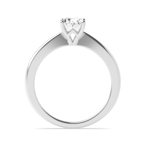 6 Prong Oval Flower Style Tapered Shoulder Solitaire Engagement Ring