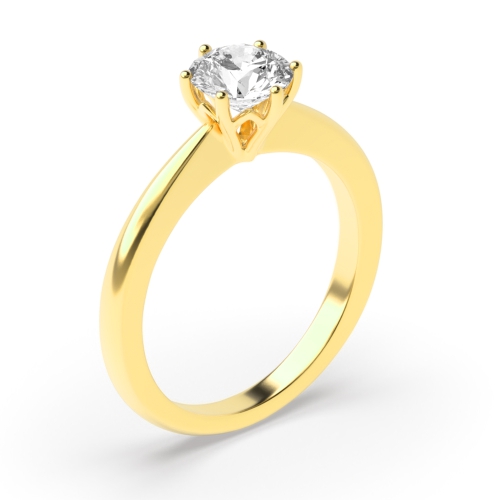 Beautiful Flower Style Setting Solitaire Diamond Engagement Rings