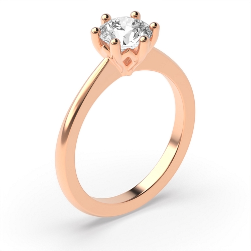 Rose Gold Flower style tapered shoulder Engagement Rings