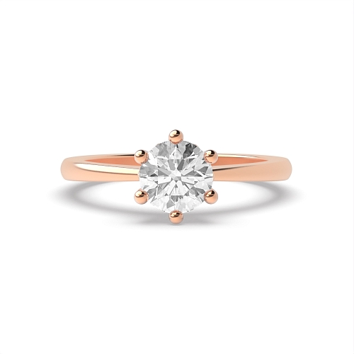 Rose Gold Flower style tapered shoulder Engagement Rings