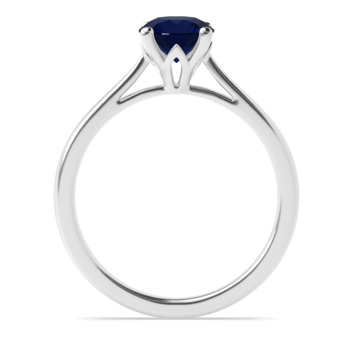 4 Prong Blue Sapphire Solitaire Engagement Ring