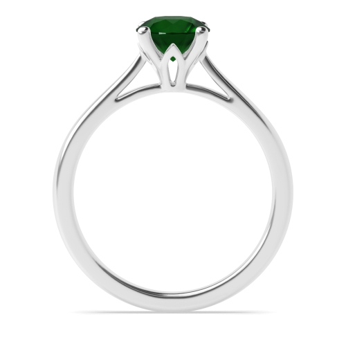 4 Prong Emerald Solitaire Engagement Ring