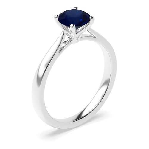 Flower petal style Blue Sapphire Engagement Rings
