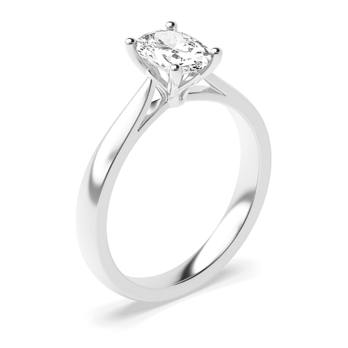 4 Prong Flower petal style Lab Grown Diamond Solitaire Engagement Ring