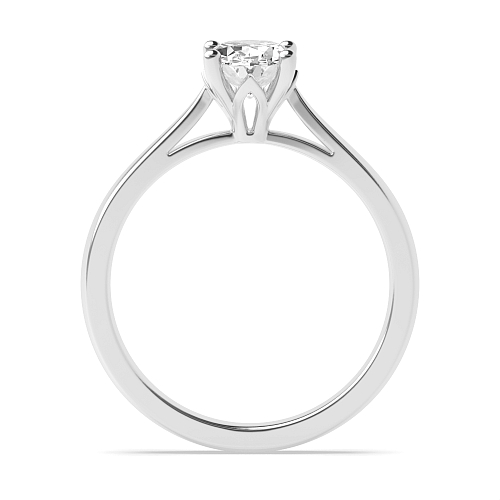 4 Prong Oval Flower petal style Solitaire Engagement Ring