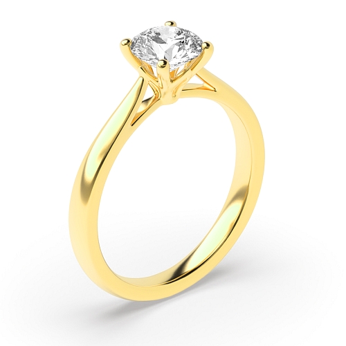 Yellow Gold Flower petal style Engagement Rings