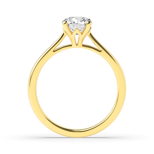Yellow Gold Flower petal style Engagement Rings