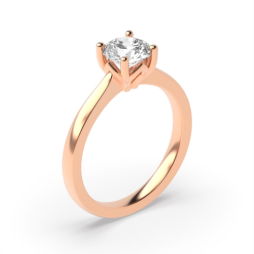 Round Rose Gold Flower petal style Engagement Rings