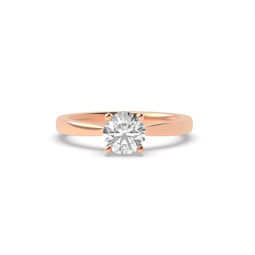 Round Rose Gold Flower petal style Engagement Rings