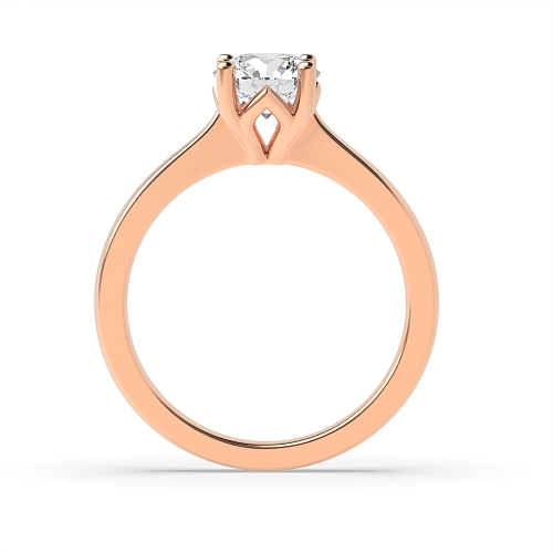 Round Rose Gold Flower petal style Engagement Rings