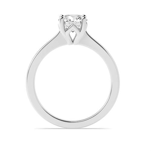 4 Prong Round Silver Flower petal style Engagement Rings