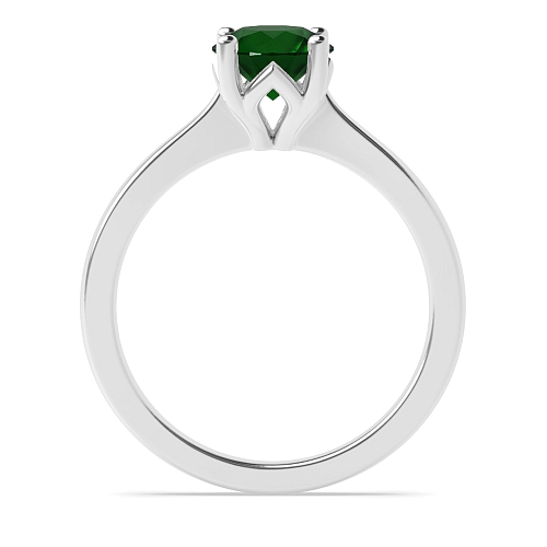 Round Flower petal style Emerald Engagement Rings