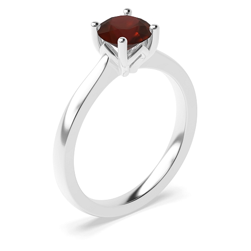 Round Flower petal style Garnet Engagement Rings
