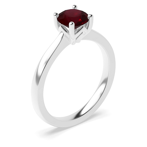 Round Flower petal style Ruby Engagement Rings