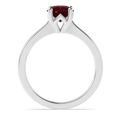 Round Flower petal style Ruby Engagement Rings