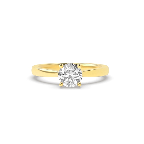 Round Yellow Gold Flower petal style Engagement Rings
