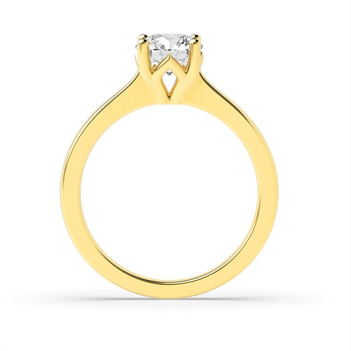 Round Yellow Gold Flower petal style Engagement Rings