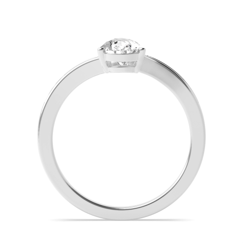 Prong Pear Crossover shoulder set Engagement Rings
