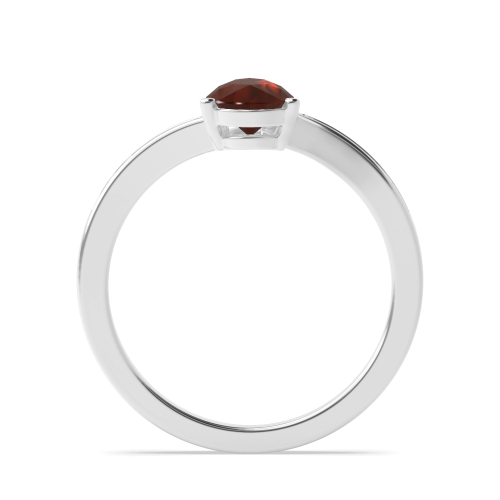 Prong Pear Crossover shoulder set Garnet Engagement Rings