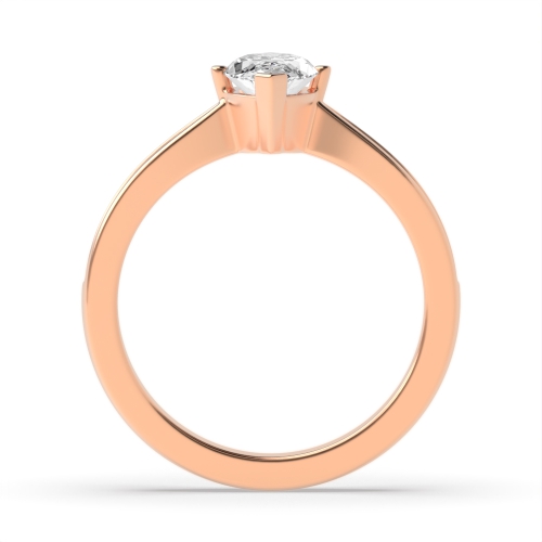 4 Prong Marquise Rose Gold Tapered shank Engagement Rings