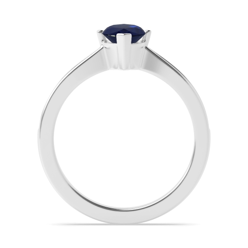 4 Prong Marquise Tapered shank Blue Sapphire Engagement Rings