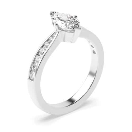 4 Prong Marquise Tapered shank Engagement Rings