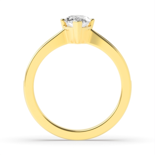 4 Prong Marquise Yellow Gold Tapered shank Engagement Rings