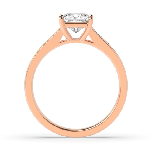 4 Prong Princess Rose Gold Classic setting Engagement Rings