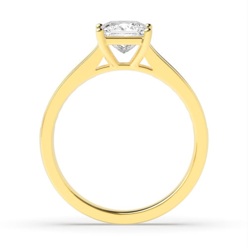 4 Prong Princess Yellow Gold Classic setting Engagement Rings