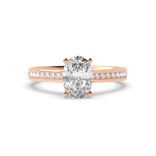 4 Prong Oval Rose Gold Classic setting Engagement Rings