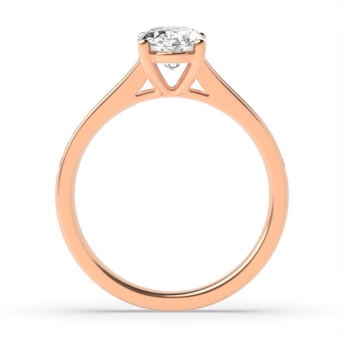 4 Prong Oval Rose Gold Classic setting Engagement Rings