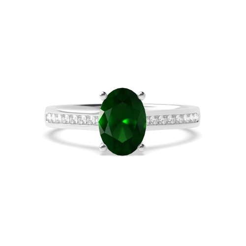 4 Prong Oval Classic setting Emerald Engagement Rings