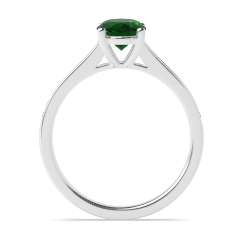 4 Prong Oval Classic setting Emerald Engagement Rings