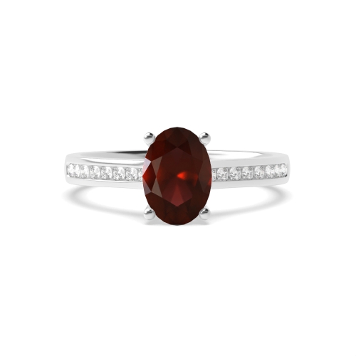 4 Prong Oval Classic setting Garnet Engagement Rings