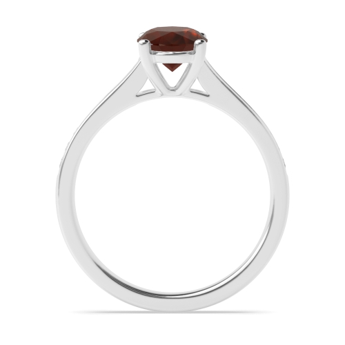 4 Prong Oval Classic setting Garnet Engagement Rings