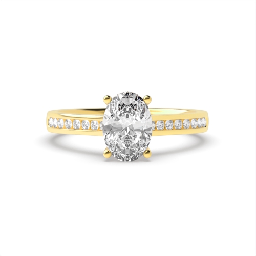 4 Prong Oval Yellow Gold Classic setting Engagement Rings