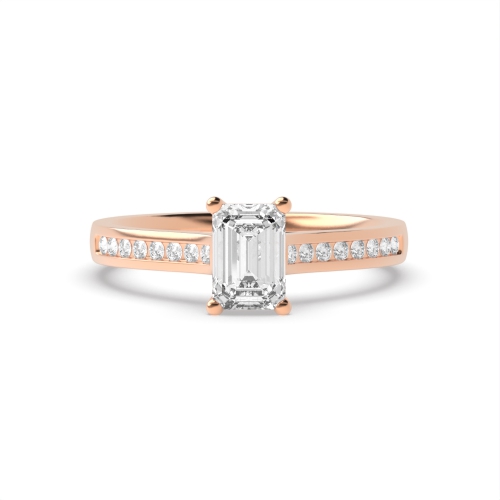 4 Prong Radiant Rose Gold Basket set Engagement Rings