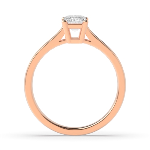 4 Prong Radiant Rose Gold Basket set Engagement Rings