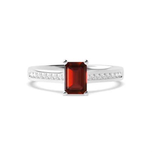 4 Prong Radiant Basket set Garnet Engagement Rings