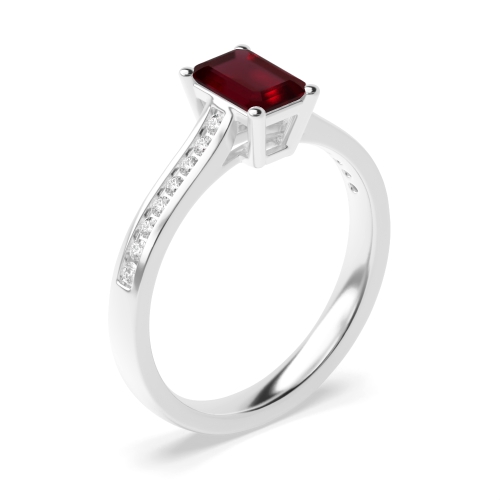 4 Prong Radiant Basket set Ruby Engagement Rings