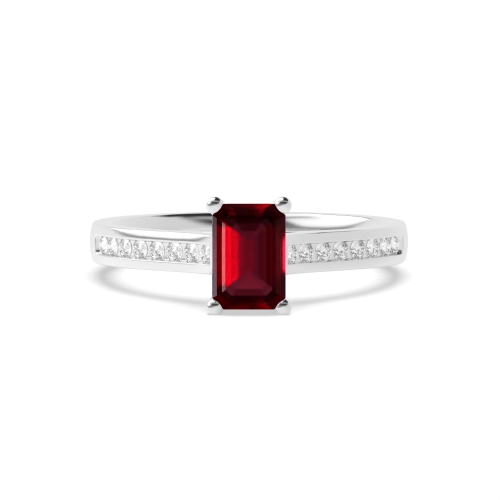 4 Prong Radiant Basket set Ruby Engagement Rings