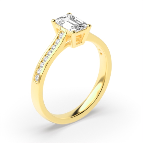 4 Prong Radiant Yellow Gold Basket set Engagement Rings