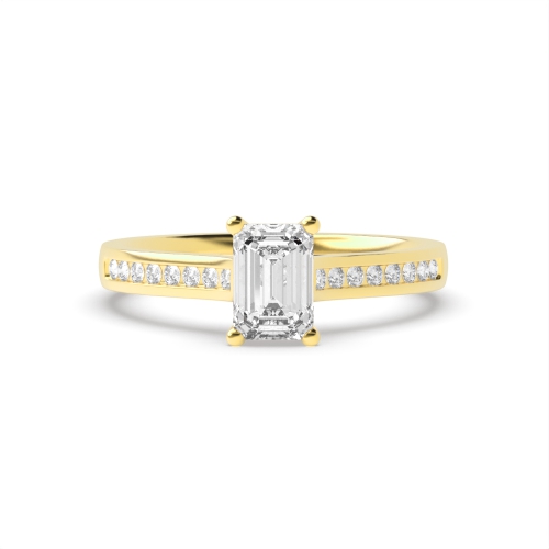 4 Prong Radiant Yellow Gold Basket set Engagement Rings