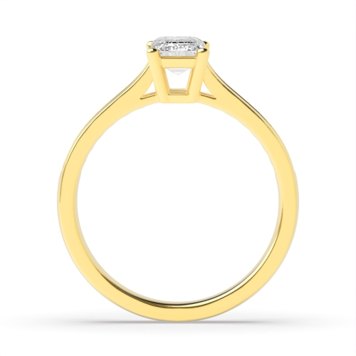 4 Prong Radiant Yellow Gold Basket set Engagement Rings