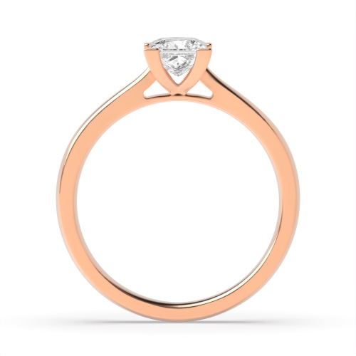 4 Prong Princess Rose Gold Solitaire Engagement Ring