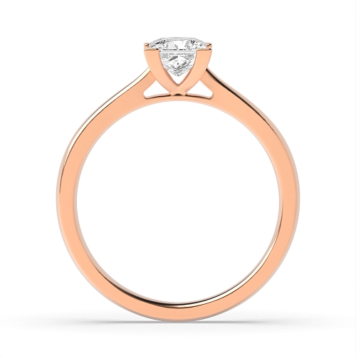 Princess Rose Gold Corner claws open set Engagement Rings