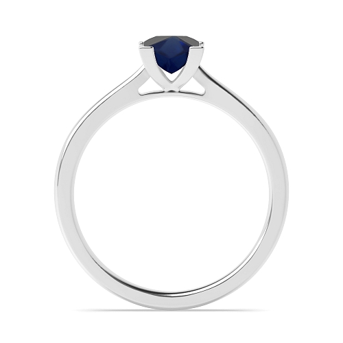 Princess Corner claws open set Blue Sapphire Engagement Rings